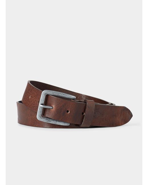 Jack & Jones Brown Textured Genuine Leather Belt for men