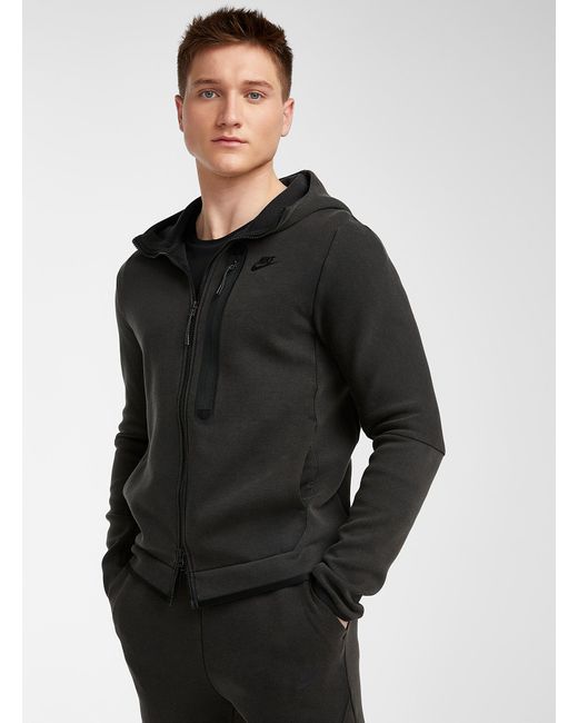 Nike Tech Fleece Faded Hooded Zip Sweatshirt in Black for Men - Lyst
