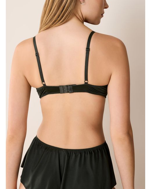 Miiyu Black Solid Satiny Triangle Bralette