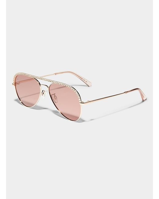 Privé Revaux Pink Flossy Aviator Sunglasses