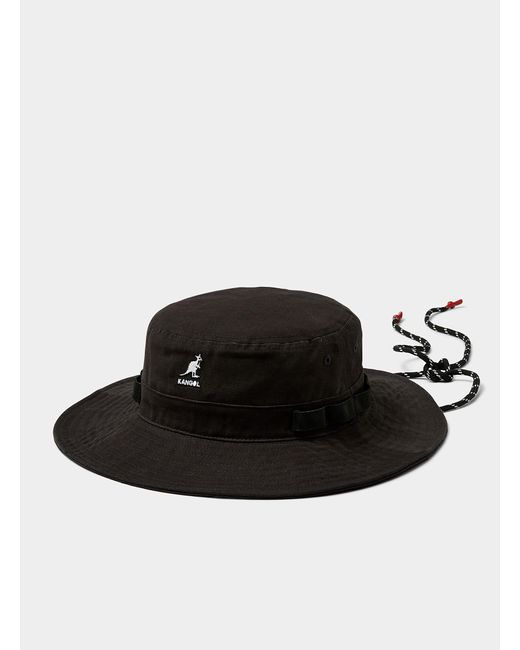 Kangol Black Small Logo Boonie Hat for men