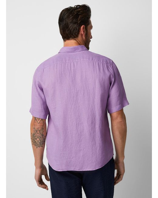 Marc O' Polo Purple Colourful Pure Linen Shirt for men