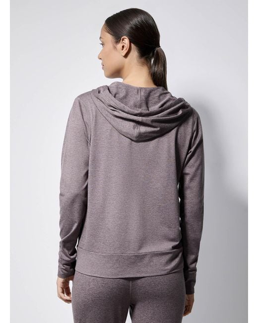 vuori Gray Halo Performance Zipped Hooded Sweatshirt
