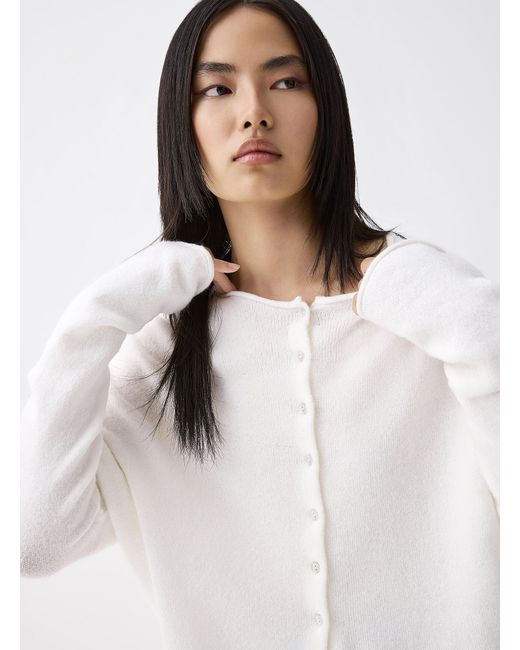 Twik White Rolled Edging Cardigan