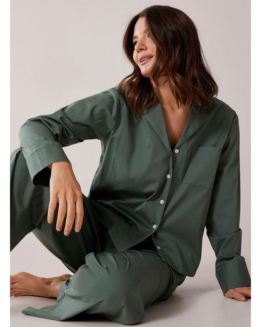 Miiyu Green Organic Cotton Poplin Lounge Shirt