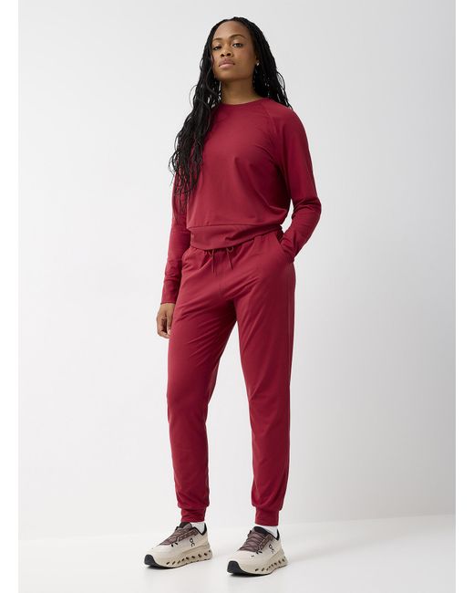 I.FIV5 Red Velvety Jersey joggers