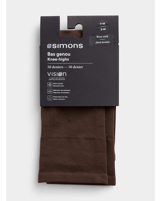 Simon's Brown Solid Opaque Knee