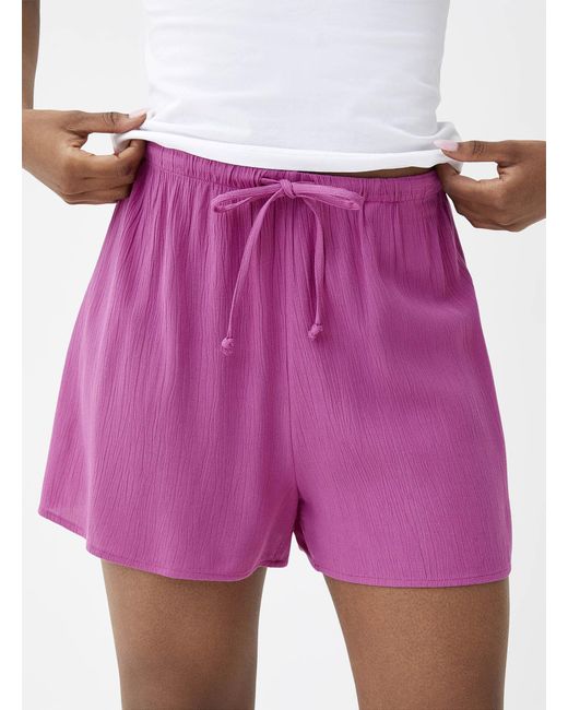 Twik Purple Crinkled Drawstring Short