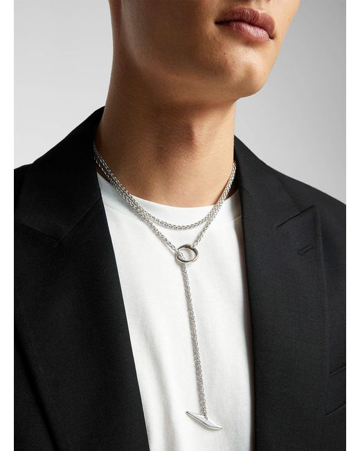 Tom Wood White Robin Long Chain Necklace for men