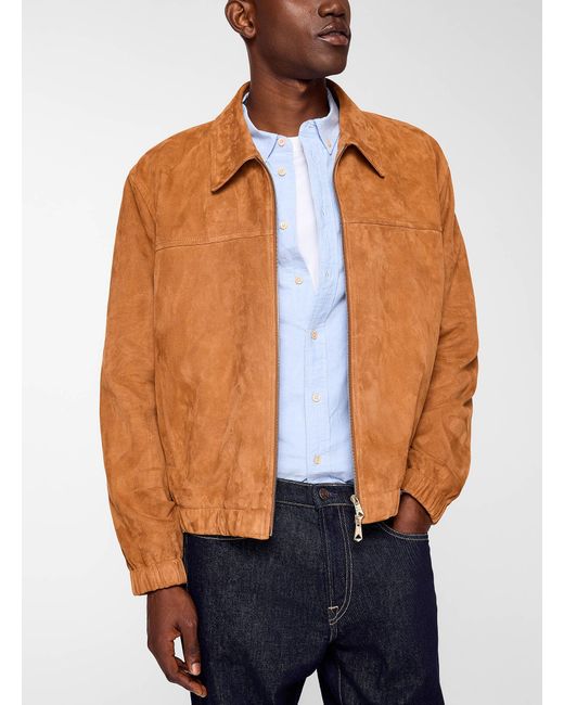 Paul Smith Blue Loose Suede Jacket for men