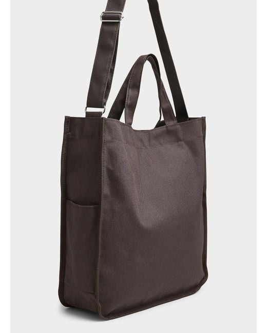 Le 31 Black Structured Utility Tote for men
