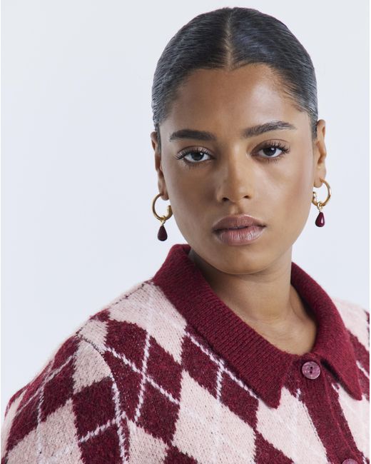 Simply Be Blue Argyle Short Sleeve Cardigan
