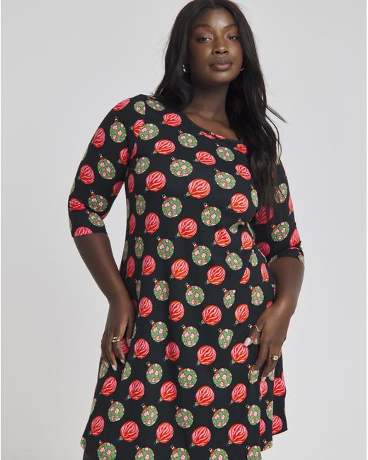 Simply Be Multicolor Supersoft Novelty Print Dress
