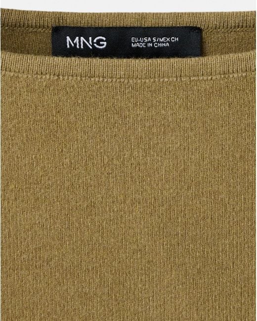 Mango Green Fine Knit Boat-Neck Sweater