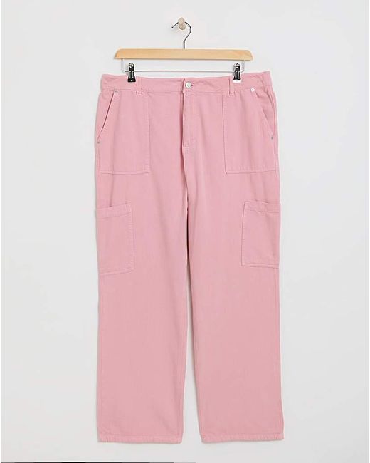 Simply Be Pink Cargo Jeans