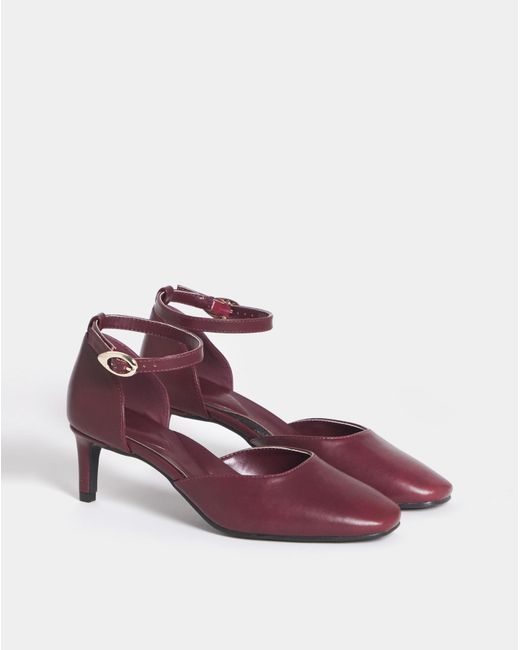 Heavenly Soles Natural Two Part Heeled Shoes Wide