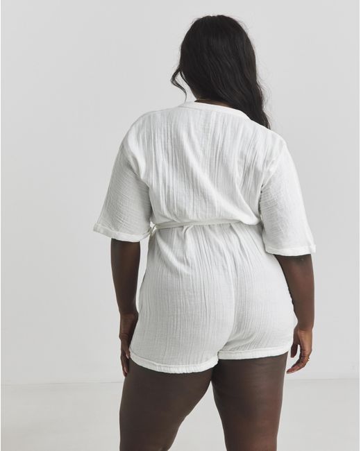 JD Williams White Cotton Beach Playsuit