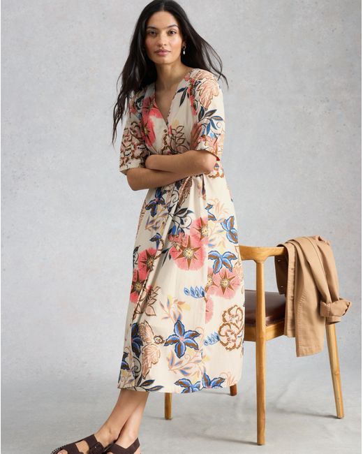 White Stuff Multicolor Kate Button Through Dress