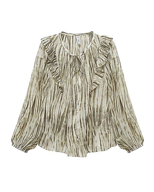 Mango Green Siena Printed Blouse