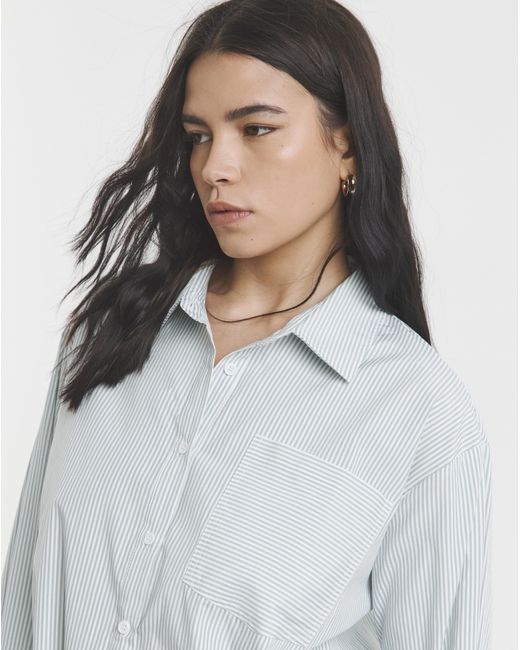 Simply Be Blue Mixed Stripe Shirt