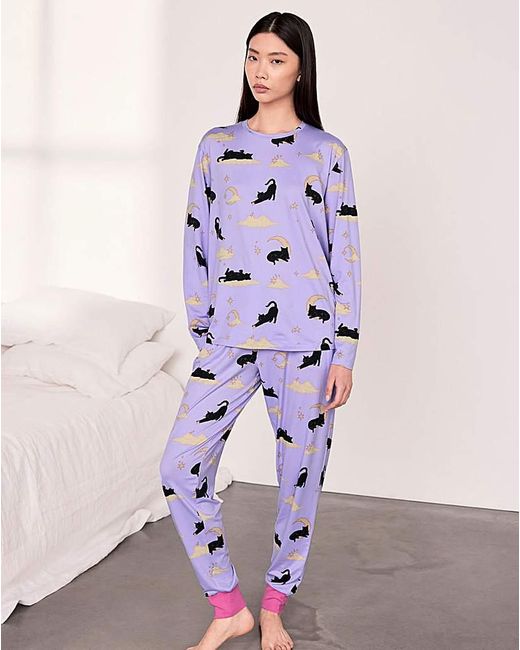 Chelsea Peers Purple Classic Long Crew Neck Set