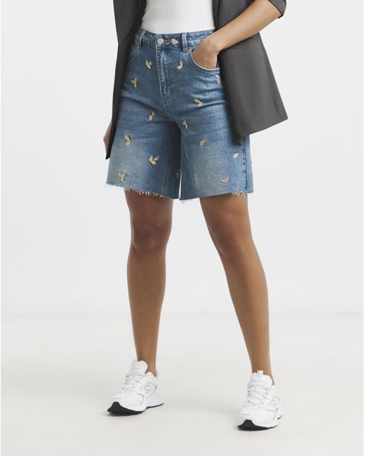 Simply Be Blue Fruit Bermuda Short