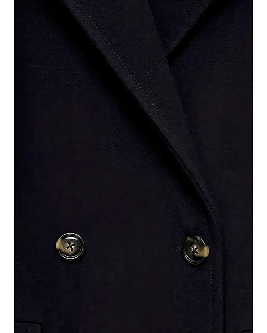Mango Blue Double Breasted Wool Coat