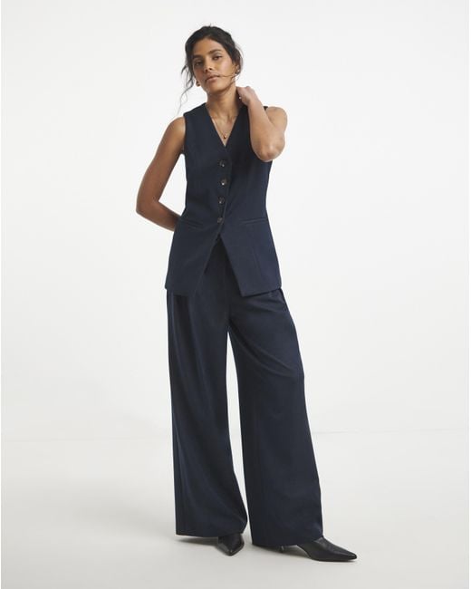 Simply Be Blue Denim Look Wide Trouser