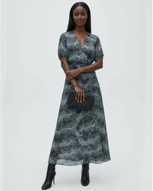 Religion Green Animal Maxi Wrap Dress