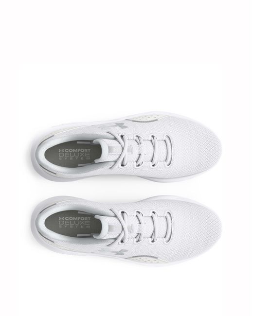 Under Armour White Charged Surge 4 Trainers