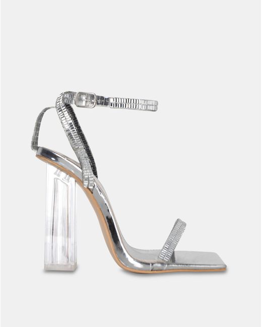 Public Desire White Onyx Wide Fit Sandals