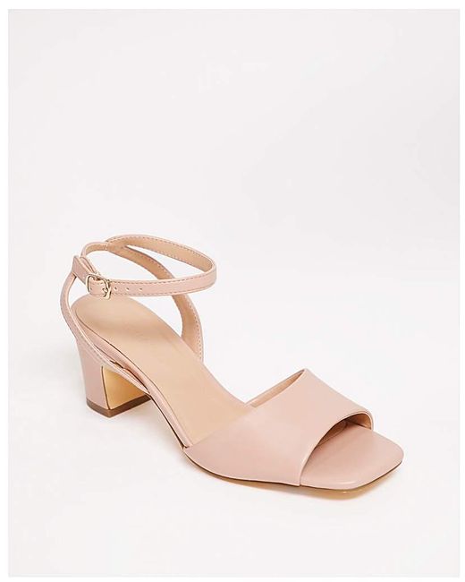 JD Williams Pink Ankle Strap Block Heel Sandal E Fit