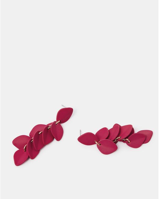 Accessorize Pink Leaf Drop Earrings