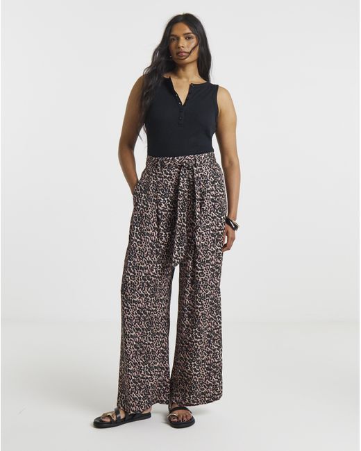 Simply Be White Linen Palazzo Trouser