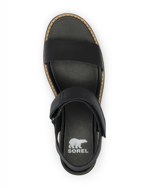 Sorel Black Joanie Iv Y Strap Wedge