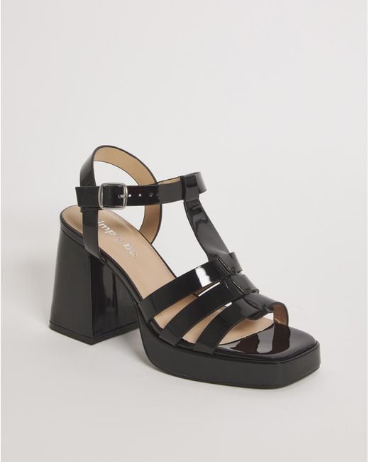 Simply Be Black Fisherman Block Heeled Sandals Ex Wide