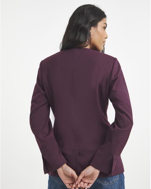 Simply Be Purple Collarless Blazer