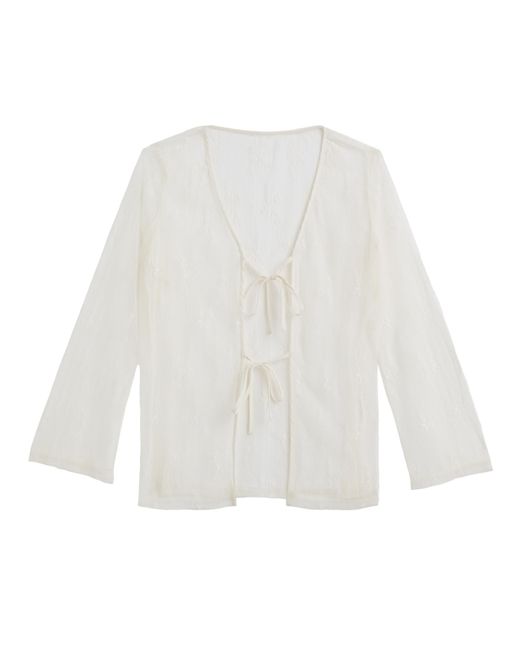 Simply Be Natural Lace Tie Front Cardi