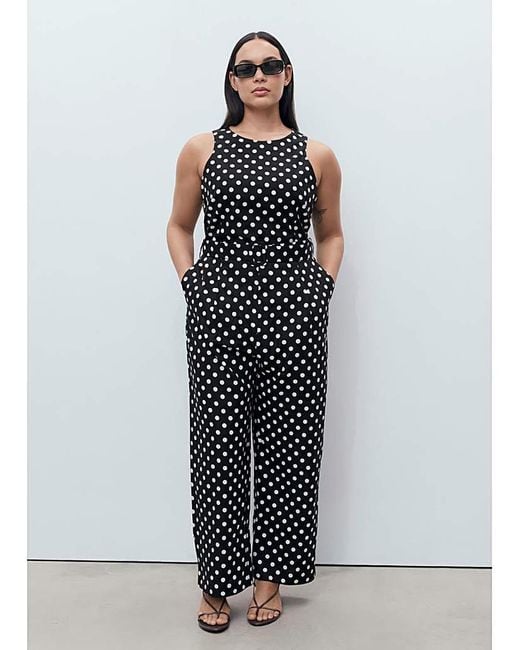 Mango Black Polka Dot Jumpsuit