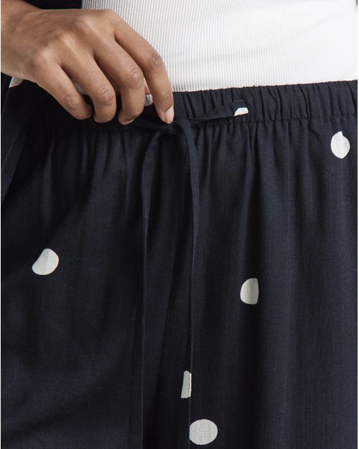 Simply Be Blue Tie Hem Linen Trouser