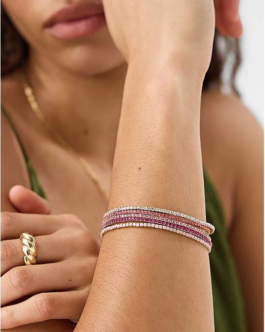 Accessorize Pink Sparkle Stretch Bracelets