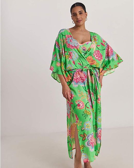Figleaves Green Open Maxi Kaftan