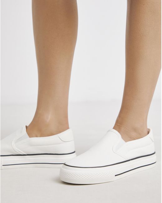 Simply Be Gray Slip On Canvas Trainer Extra Wide