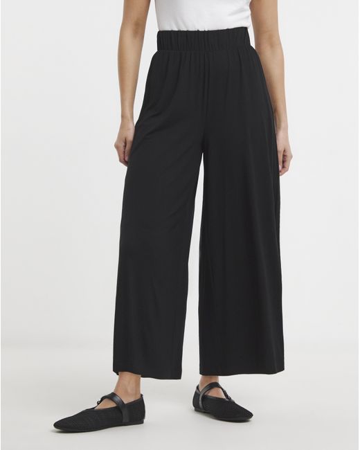 Simply Be Black V/E Wide Leg Culottes
