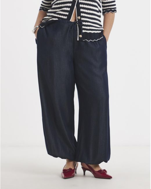Simply Be Blue Lyocell Denim Balloon Jeans