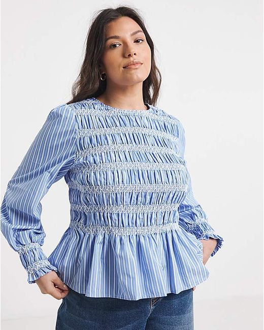 Simply Be Blue Poplin Blouse