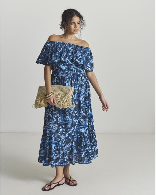 Figleaves Blue Lisbon Maxi Beach Dress