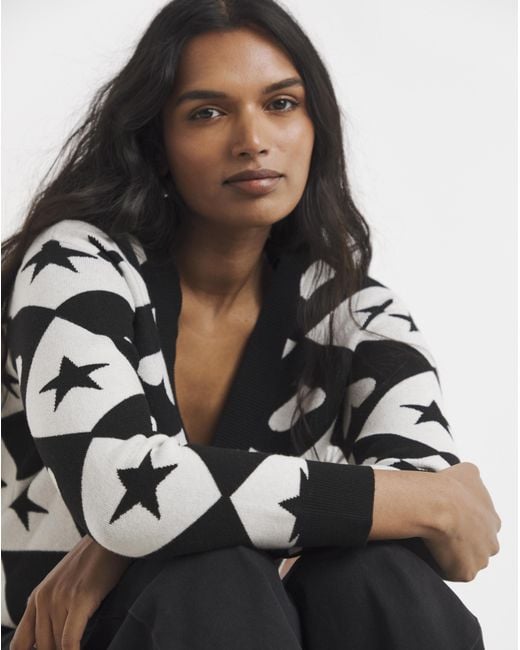 Simply Be Black Checkerboard Cardigan