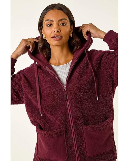 Roman Red Roman Hooded Borg Zip Through Jacket