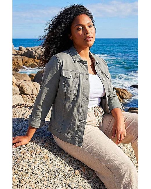 Roman Curve Blue Bengaline Pocket Jacket